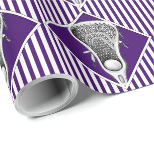 Lacrosse Sports Purple Papier cadeau enveloppant
