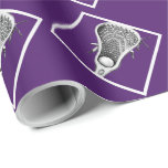Lacrosse Sports Purple Wrapping Paper<br><div class="desc">Lacrosse sticks pattern on a purple background,  designed for any lax player,  coach,  or team event.</div>