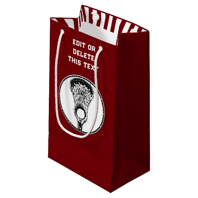 Lacrosse Sports Small Gift Bag (Front Angled)