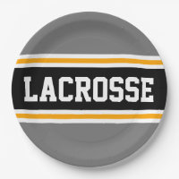LACROSSE Sporty Grey Black Yellow Racing Stripes