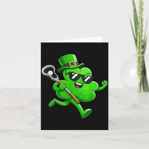 Lacrosse st patricks day boys kids lax sport irish card