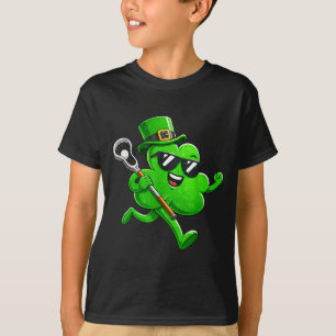 Lacrosse st patricks day boys kids lax sport irish T-Shirt
