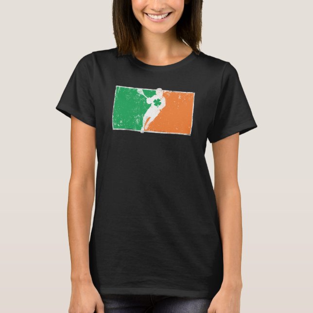 Lacrosse St Patrick's Day Irish Flag C Distressed T-Shirt (Front)