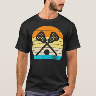 Lacrosse Stick Ball Sunset Retro La Player Men Wom T-Shirt