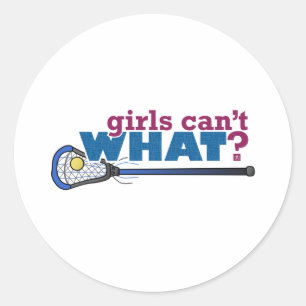 Lacrosse Stick in Blue Classic Round Sticker