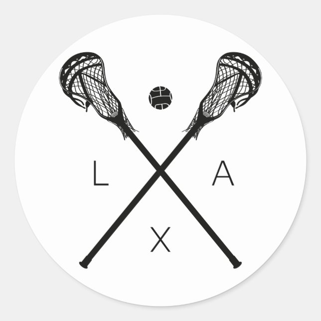 Lacrosse Sticks and Ball Classic Round Sticker (Front)