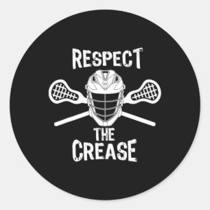 Lacrosse Sticks And Helmet Respect The Crease Boys Classic Round Sticker