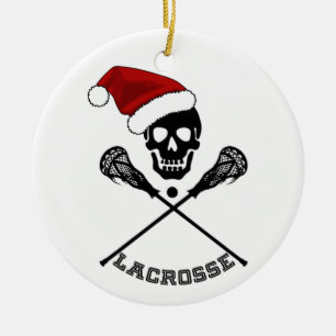  Lacrosse Sticks Christmas Ceramic Ornament
