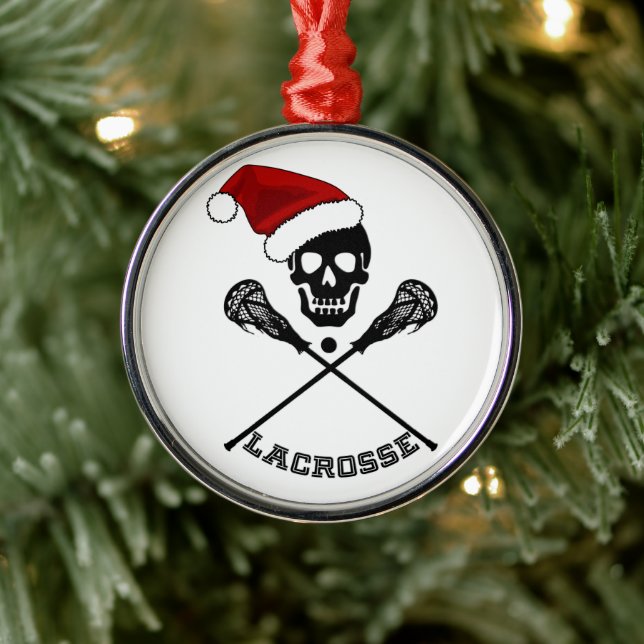  Lacrosse Sticks Christmas Metal Ornament (Tree)