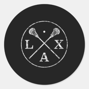 Lacrosse Sticks Emblem  I Tee for LAX Players and  Classic Round Sticker