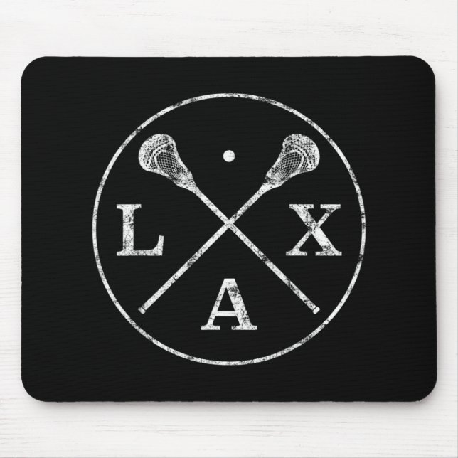 Lacrosse Sticks Emblem  I Tee for LAX Players and  Mouse Pad (Front)