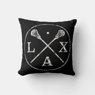 Lacrosse Sticks Emblem I Tee for LAX Players and Throw Pillow