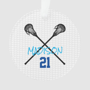 Lacrosse Sticks Net Player Name Number Photo  Ornament