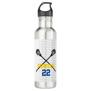Lacrosse Sticks Net Player Name Number Sports 710 Ml Water Bottle