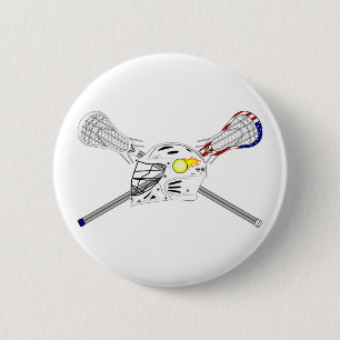 Lacrosse sticks with helmet 2 inch round button
