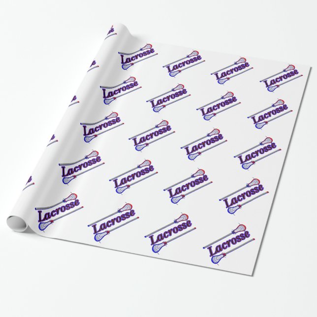 Lacrosse Sticks Wrapping Paper (Unrolled)