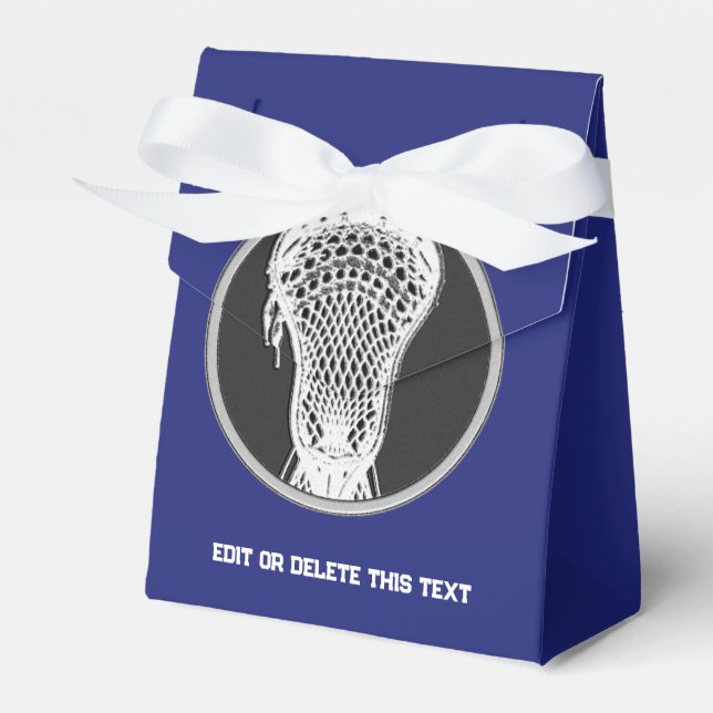 Lacrosse Team Blue Favor Box (Front Side)