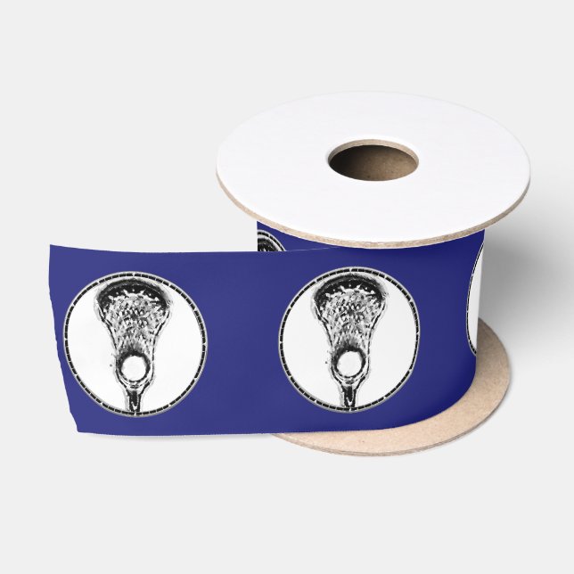 Lacrosse Team Blue Satin Ribbon (Spool)