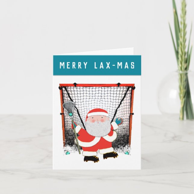 Lacrosse Team Christmas Holiday Card (Front)