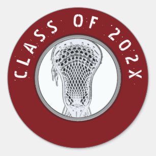 Lacrosse Team Class of 2024 Classic Round Sticker