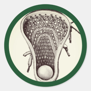 Lacrosse Team Green Classic Round Sticker