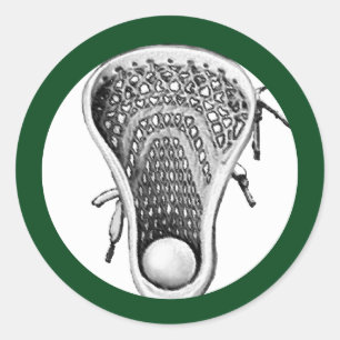 Lacrosse Team Green Classic Round Sticker