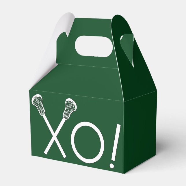 Lacrosse Team Green Favor Box (Front Side)