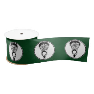 Lacrosse Team Green Satin Ribbon