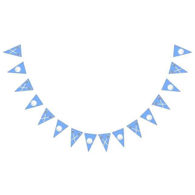Lacrosse Team Light Blue Bunting Flags (All)