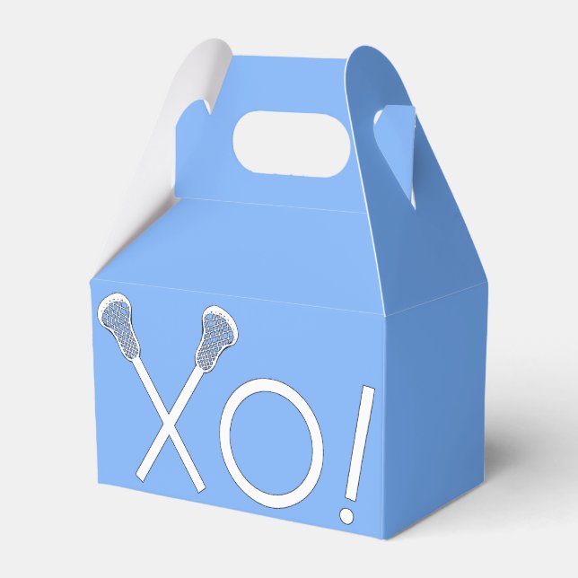 Lacrosse Team Light Blue Favor Box (Front Side)