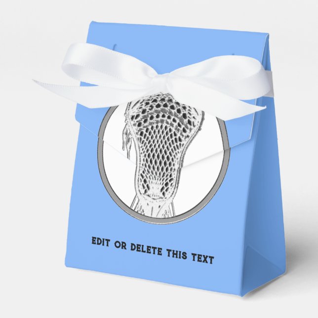 Lacrosse Team Light Blue Favor Box (Front Side)