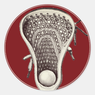 Lacrosse Team Maroon Classic Round Sticker
