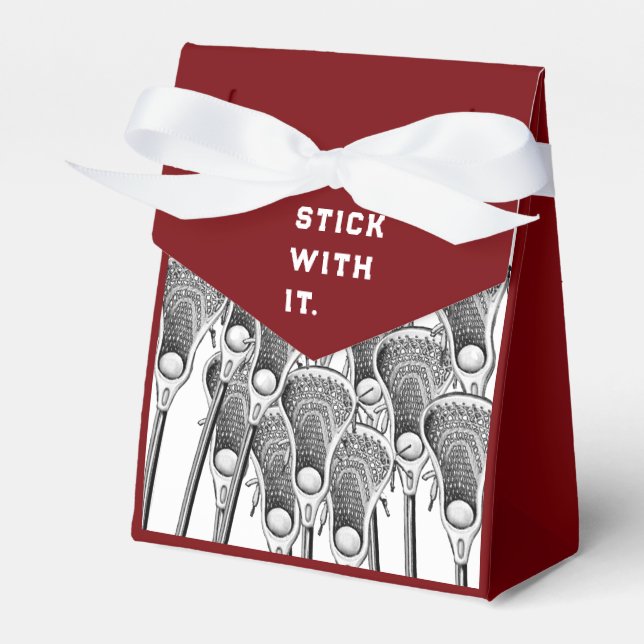 Lacrosse Team Maroon Favor Box (Front Side)