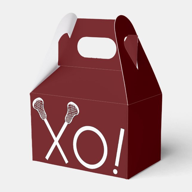Lacrosse Team Maroon Favor Box (Front Side)