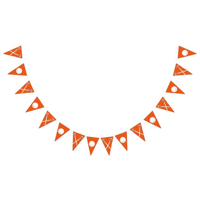Lacrosse Team Orange Bunting Flags (All)