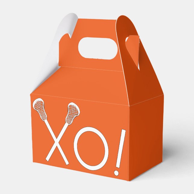 Lacrosse Team Orange Favor Box (Front Side)