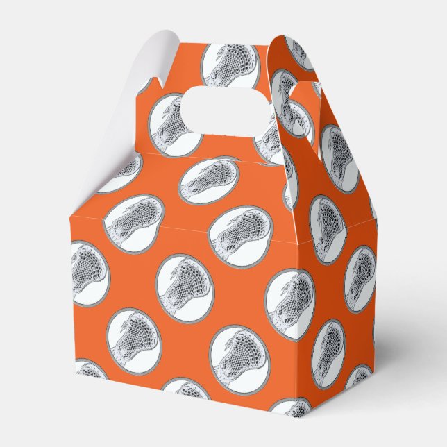 Lacrosse Team Orange Favour Box (Front Side)