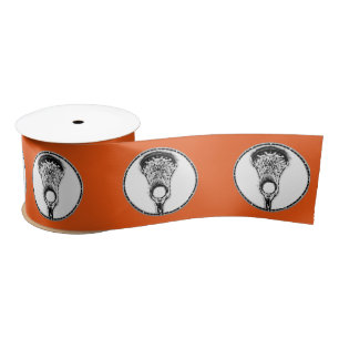 Lacrosse Team Orange Satin Ribbon