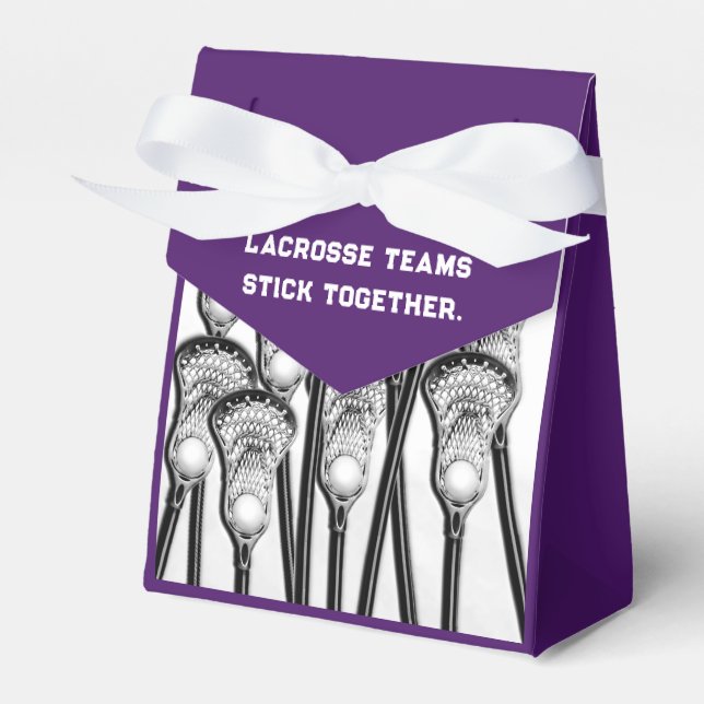 Lacrosse Team Purple Favour Box (Front Side)