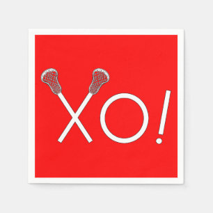 Lacrosse Team Red Napkin