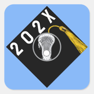 Lacrosse Team Senior Night Light Blue Square Sticker