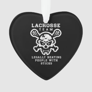 Lacrosse Team Skull Legally Beating Gift Ornament