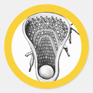 Lacrosse Team Yellow Classic Round Sticker