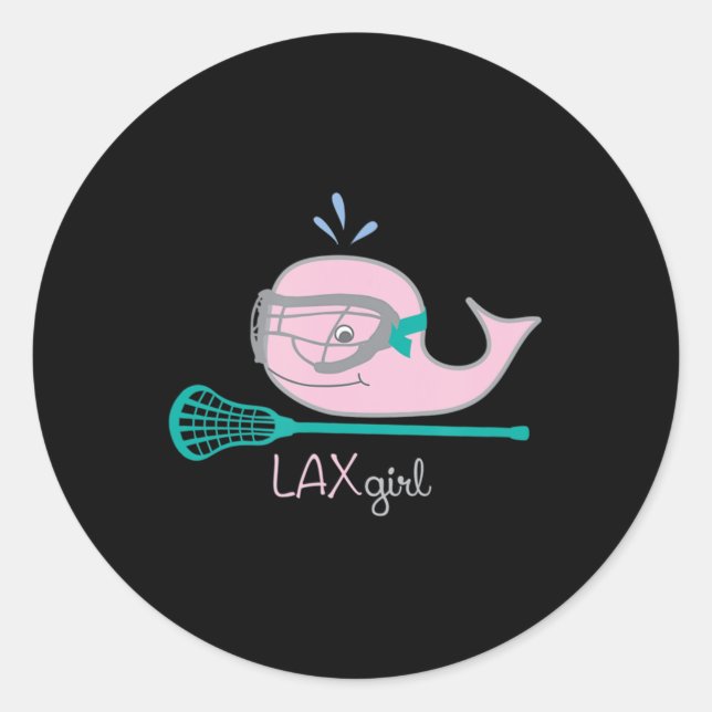 Lacrosse Tees for girls Pink Whale Mask Classic Round Sticker (Front)