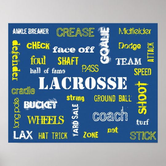Lacrosse Terminology Poster! Poster Zazzle.ca