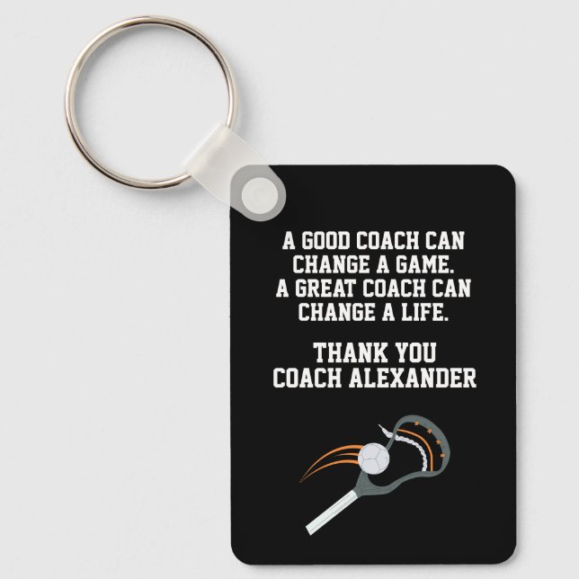 Lacrosse Thank You Coach Keychain (Front)