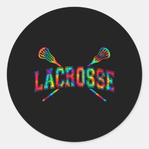 Lacrosse Tie-dye Crossed Sticks Cool Lax Gear Boys Classic Round Sticker