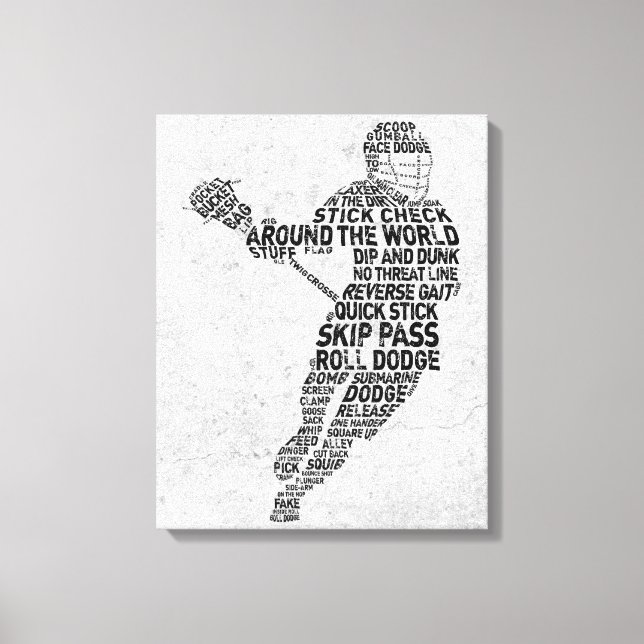 Lacrosse Typography Design Canvas Print (Front)