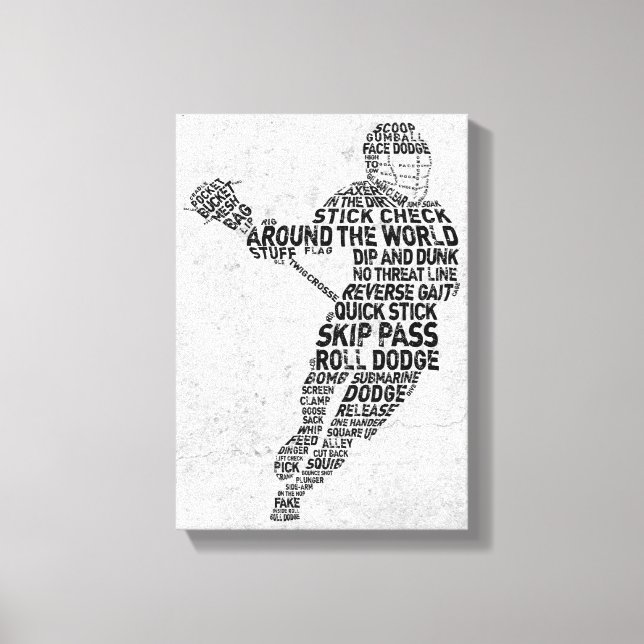 Lacrosse Typography Design Canvas Print (Front)