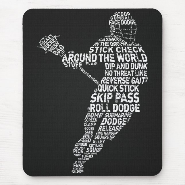Lacrosse Typography Design Mouse Pad (Front)
